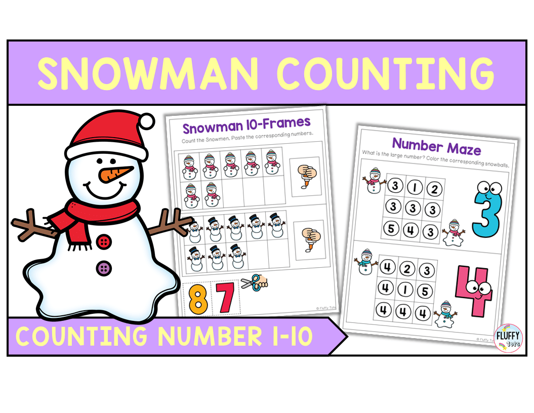 100+ fun pages of snowman math preschool worksheets with answer